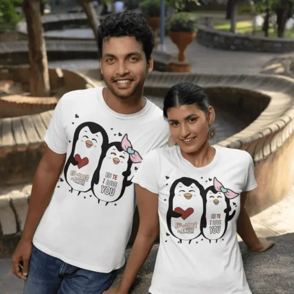 Kit Digital Dia dos Namorados com Pinguins - Personalize Já