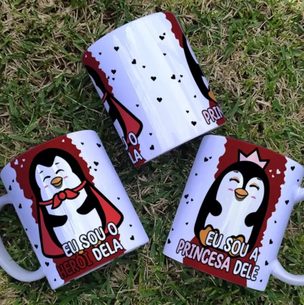 Kit Digital Dia dos Namorados com Pinguins - Personalize Já