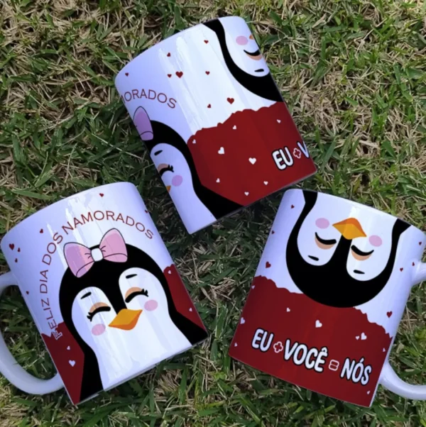 Kit Digital Dia dos Namorados com Pinguins - Personalize Já