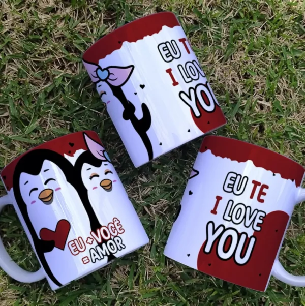 Kit Digital Dia dos Namorados com Pinguins - Personalize Já
