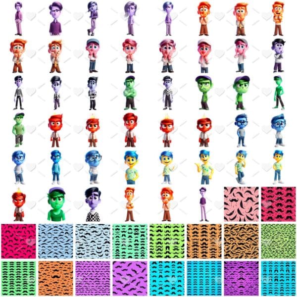 Kit Digital Dia dos Pais Emoções Ilustrações Divertidamente