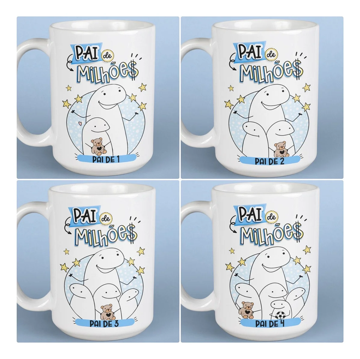 Kit Digital Dia dos Pais Flork Artes Caneca Frases Png