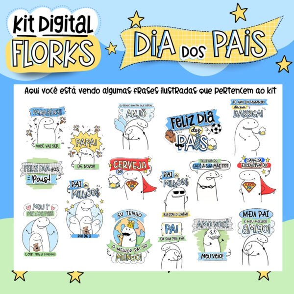 Kit Digital Dia dos Pais Flork Artes Caneca Frases Png