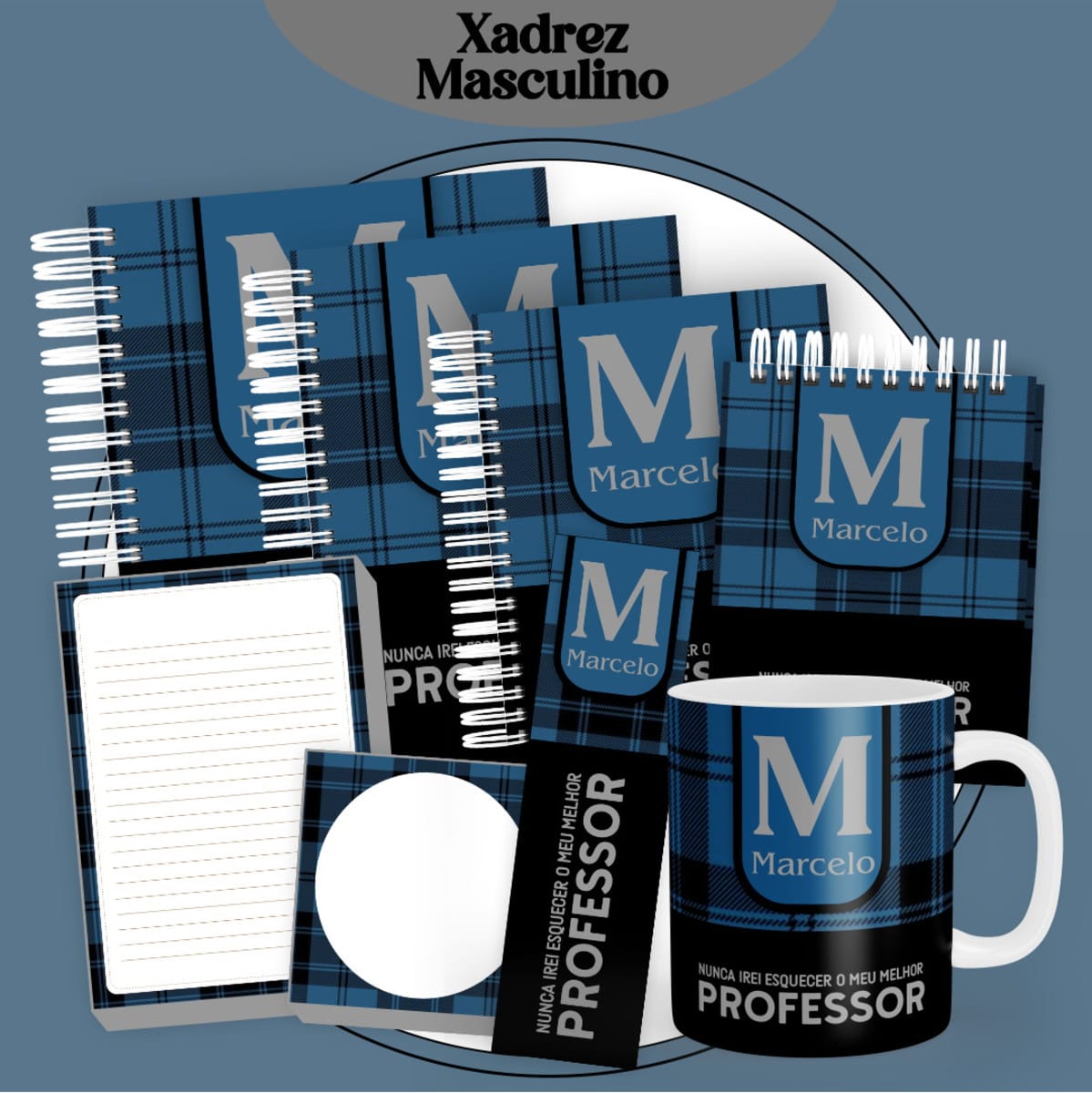 Kit Digital Dia dos Professores Masculino Tema Xadrez 1 Kit Digital Dia dos Professores Masculino Tema Xadrez