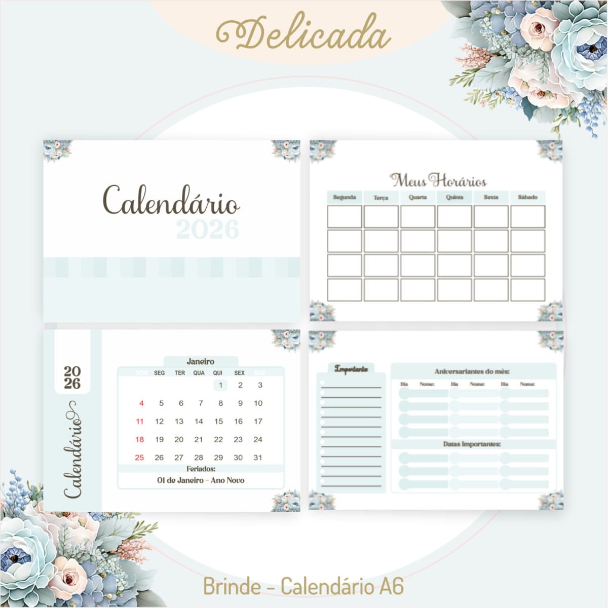 Kit Digital Dia dos Professores floral para personalizar 3 Kit Digital Dia dos Professores floral para personalizar - Imagem 3