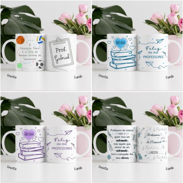 Kit Digital Dia dos Professores Em Linhas Estampas Caneca