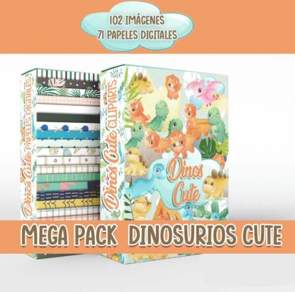 Kit Digital Dino Cute - Arquivo Digital
