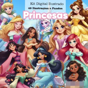 Kit Digital Disney Princess PNG para Encadernacao Criativa