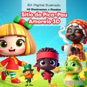 Kit Digital Emília Visconde PNG para Papelaria Personalizada