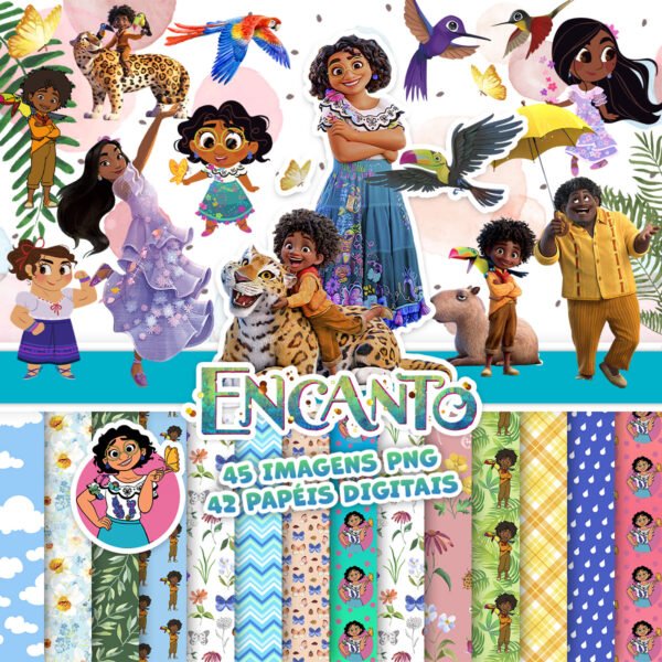 Kit Digital Encanto Png Personalizados Papelaria Imprimir