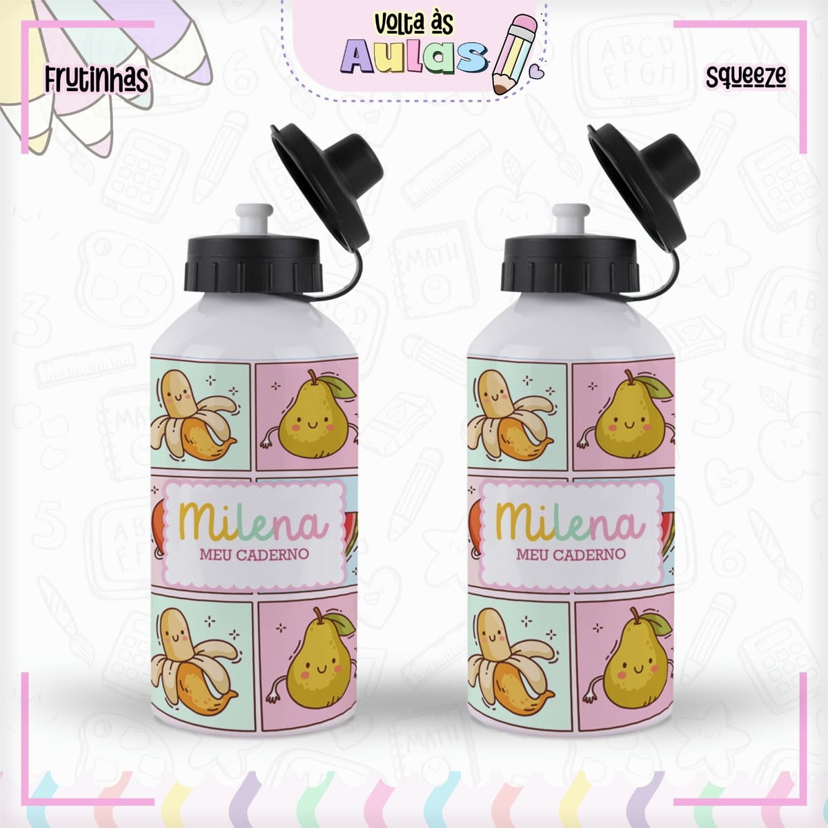 Kit Digital Escolar Frutinhas para Encadernação 3 Combo Escolar Frutinhas Arquivo Encadernacao 3