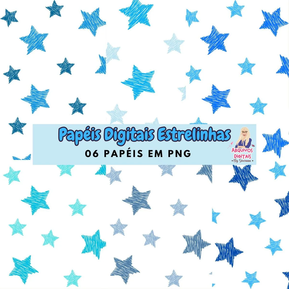 Kit Digital Estrelas Azuis - Png 1 Kit Digital Estrelas Azuis - Png