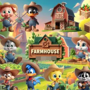 Kit Digital Fazenda com Personagens Looney Tunes PNG