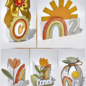 kit digital festa boho floral caixinhas studio e pdf