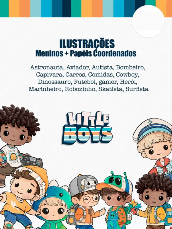 Kit Digital Garotos Png Para Scrapbooking E Projetos Criativos 2