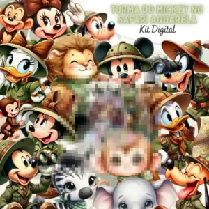 Kit Digital Mickey E Amigos Safari Png Para Scrapbooking