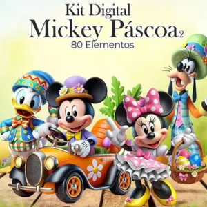 Kit Digital Mickey Easter Png Com Elementos Para Cartonagem 2