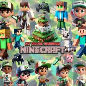 Kit Digital Minecraft Png Para Cartonagem E Encadernacao