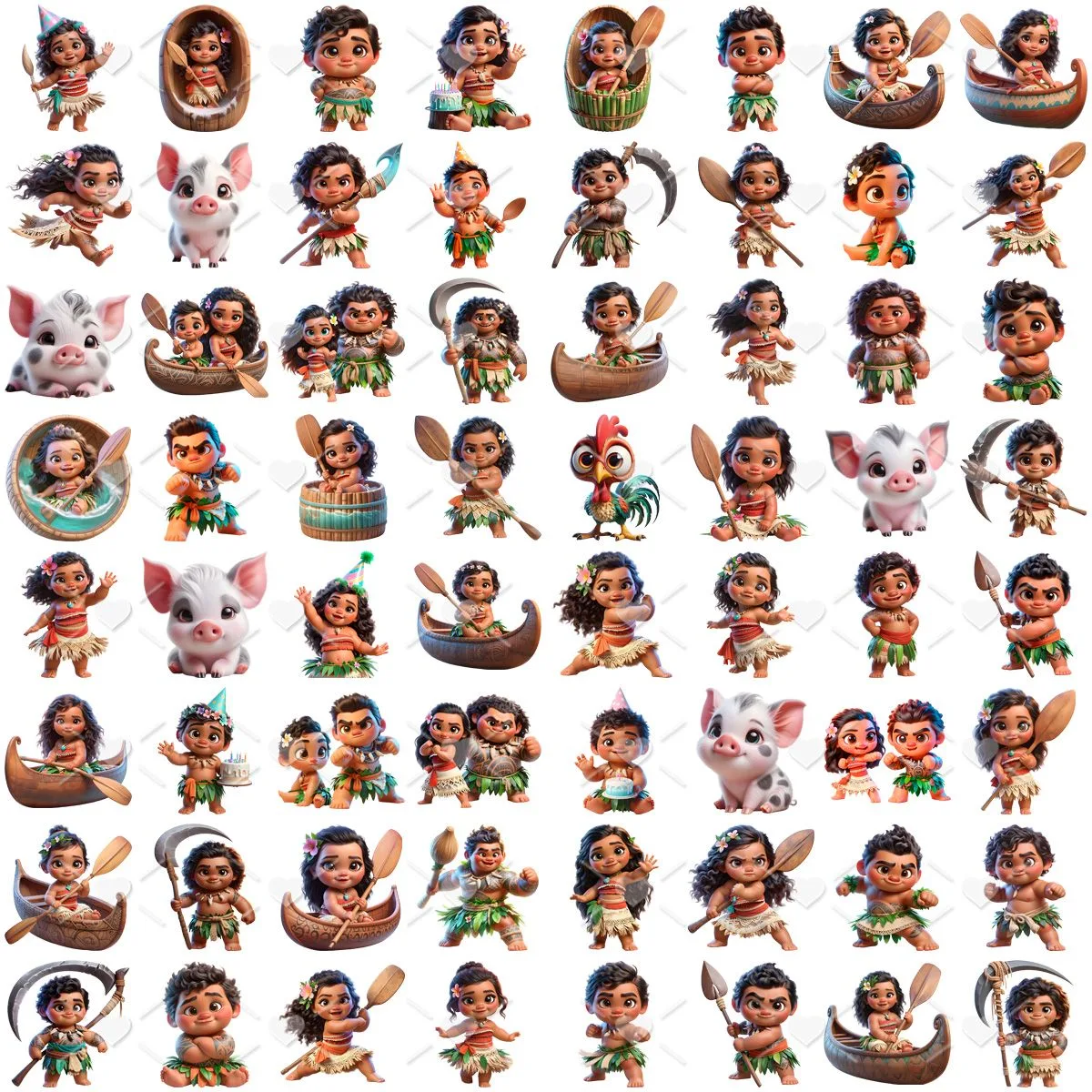 Kit Digital Moana Baby Baby Png Ilustrações 3D Fofo 2 Kit Digital Moana Baby Baby Png Ilustrações 3D Fofo