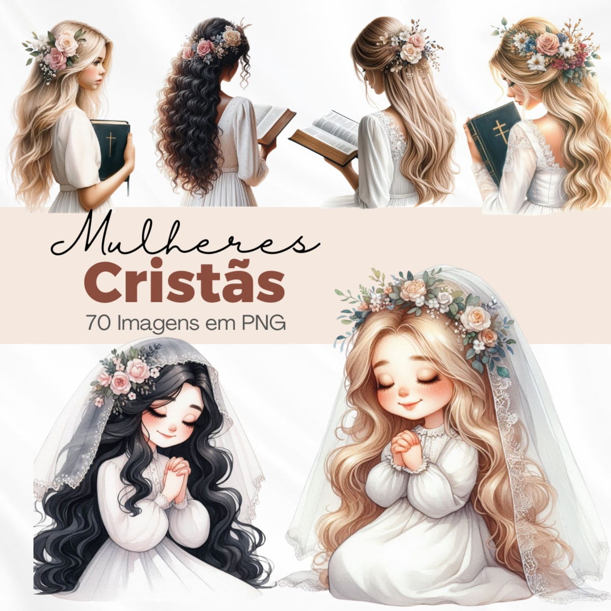 Kit Digital Mulheres Cristãs PNG Fundo Transparente 1 Kit Digital Mulheres Cristãs PNG Fundo Transparente