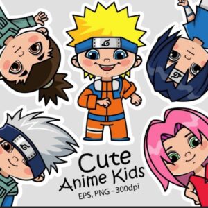 kit digital naruto cute anime kids scrapbooking