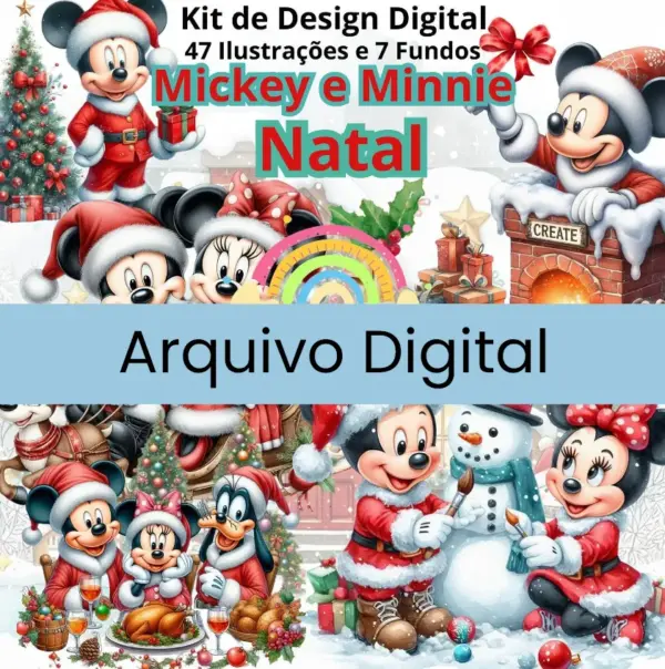 Kit Digital Natal Mickey Png Para Projetos Personalizados 2