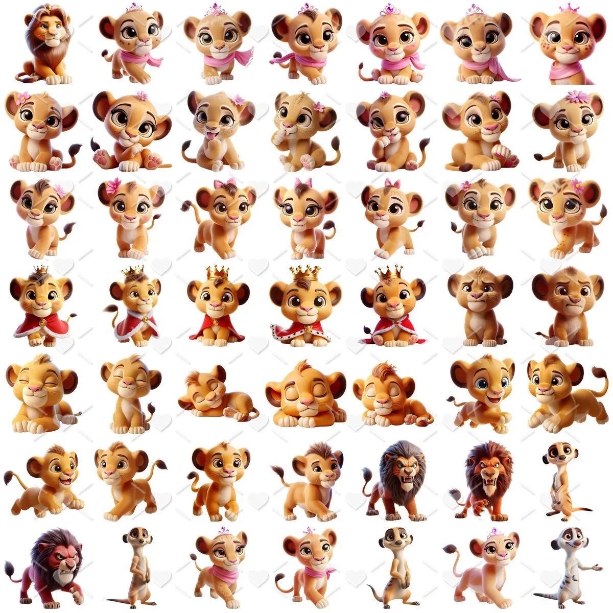 Kit Digital O Rei Leão Baby Png Ilustrações 3D Fofo