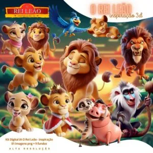 Kit Digital O Rei Leão Baby Png Ilustrações 3D Fofo