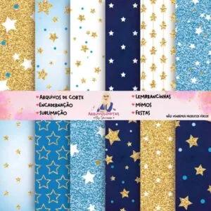 Kit Digital Papéis Navy And Gold