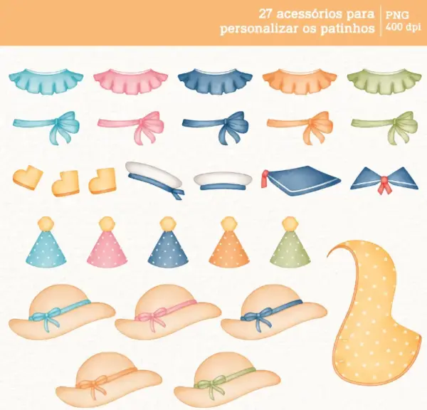 Kit Digital Png Patinhos Aquarela Projetos Personalizados 6