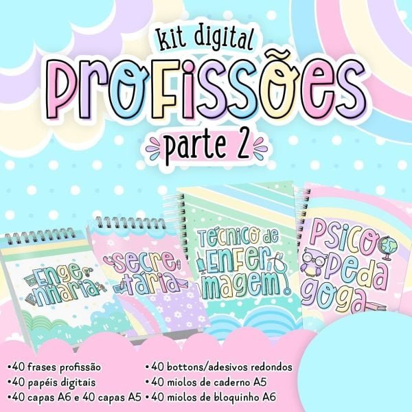 Kit Digital Profissões 2 Engenharia Influencer Psicopedagogo