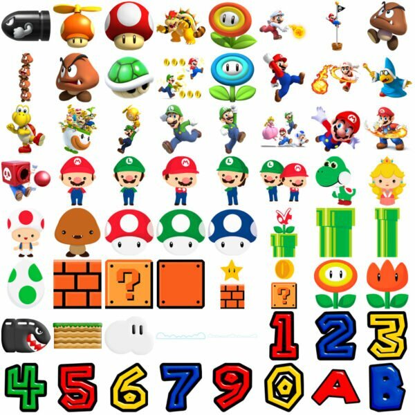 Kit Digital Super Mário Bros Ilustrações Png Figuras Scrap