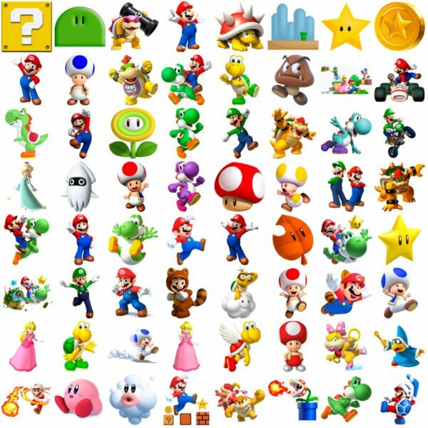 Kit Digital Super Mário Bros Ilustrações Png Figuras Scrap