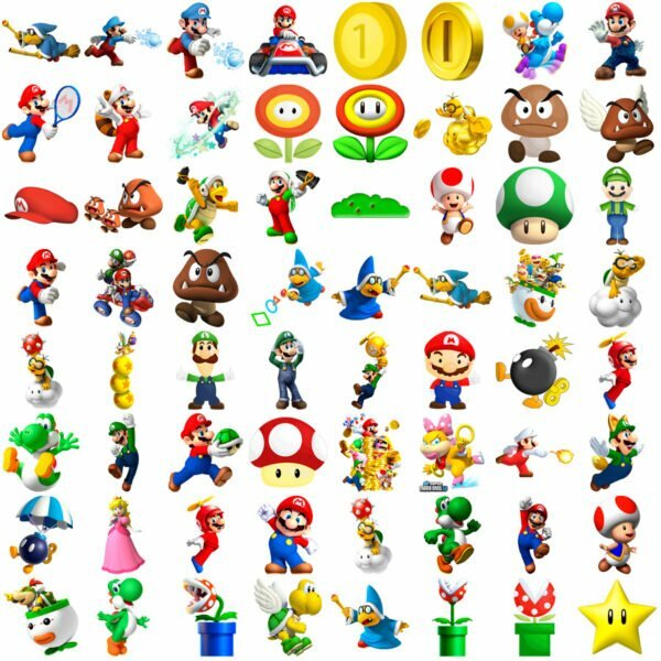 Kit Digital Super Mário Bros Ilustrações Png Figuras Scrap