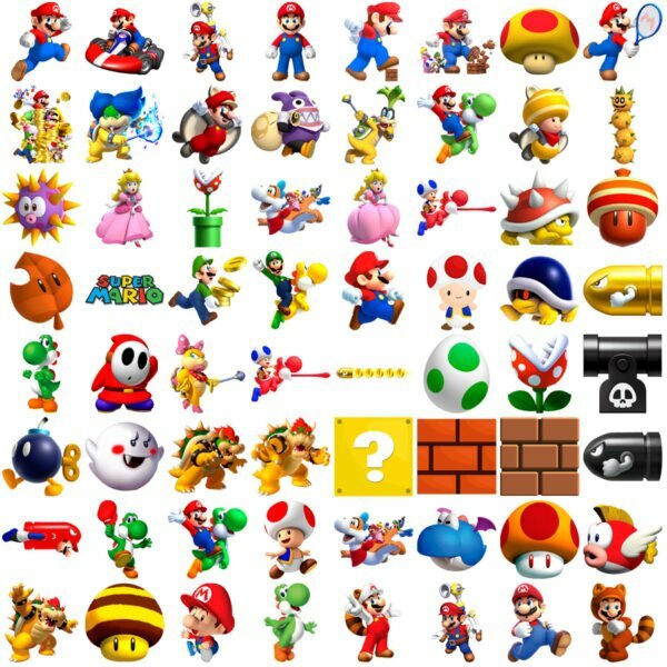 Kit Digital Super Mário Bros Ilustrações Png Figuras Scrap