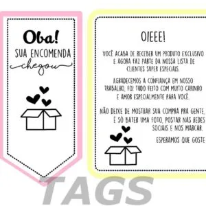 Kit Digital Tags Encomendas/Embalagens - Arquivo Digital 14 Kit Digital Tags Encomendas/Embalagens - Arquivo Digital