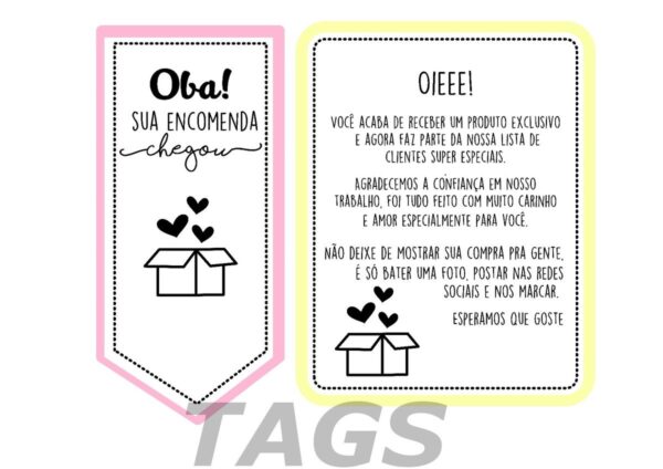 Kit Digital Tags Encomendas/Embalagens - Arquivo Digital