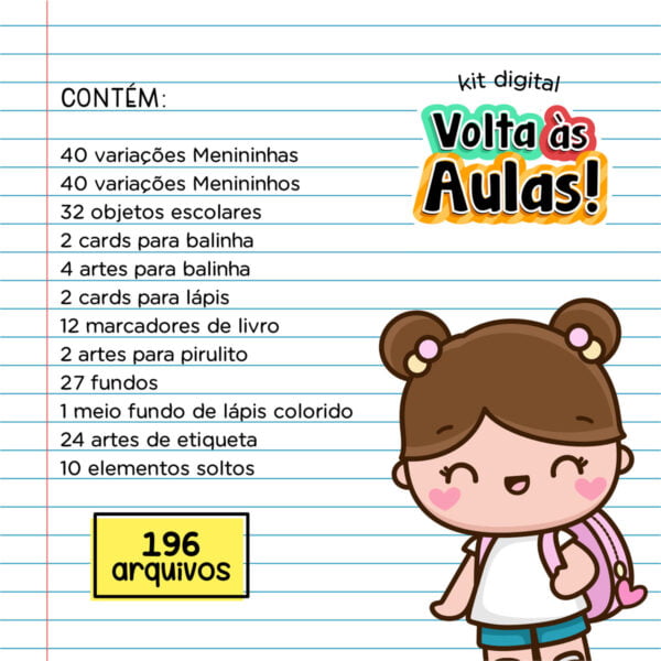 Kit Digital Volta Às Aulas Artes Ilustrações Personalizados