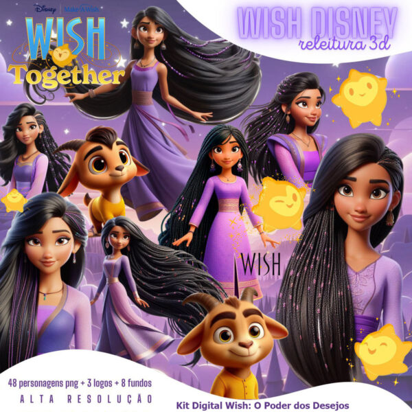 Kit Digital Wish Disney Ilustrações Cliparts Png Sem Fundo