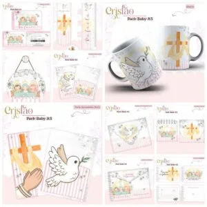 Kit Encadernação Baby Cristão Menina - Arquivo Digital 16 Kit Encadernação Baby Cristão Menina - Arquivo Digital