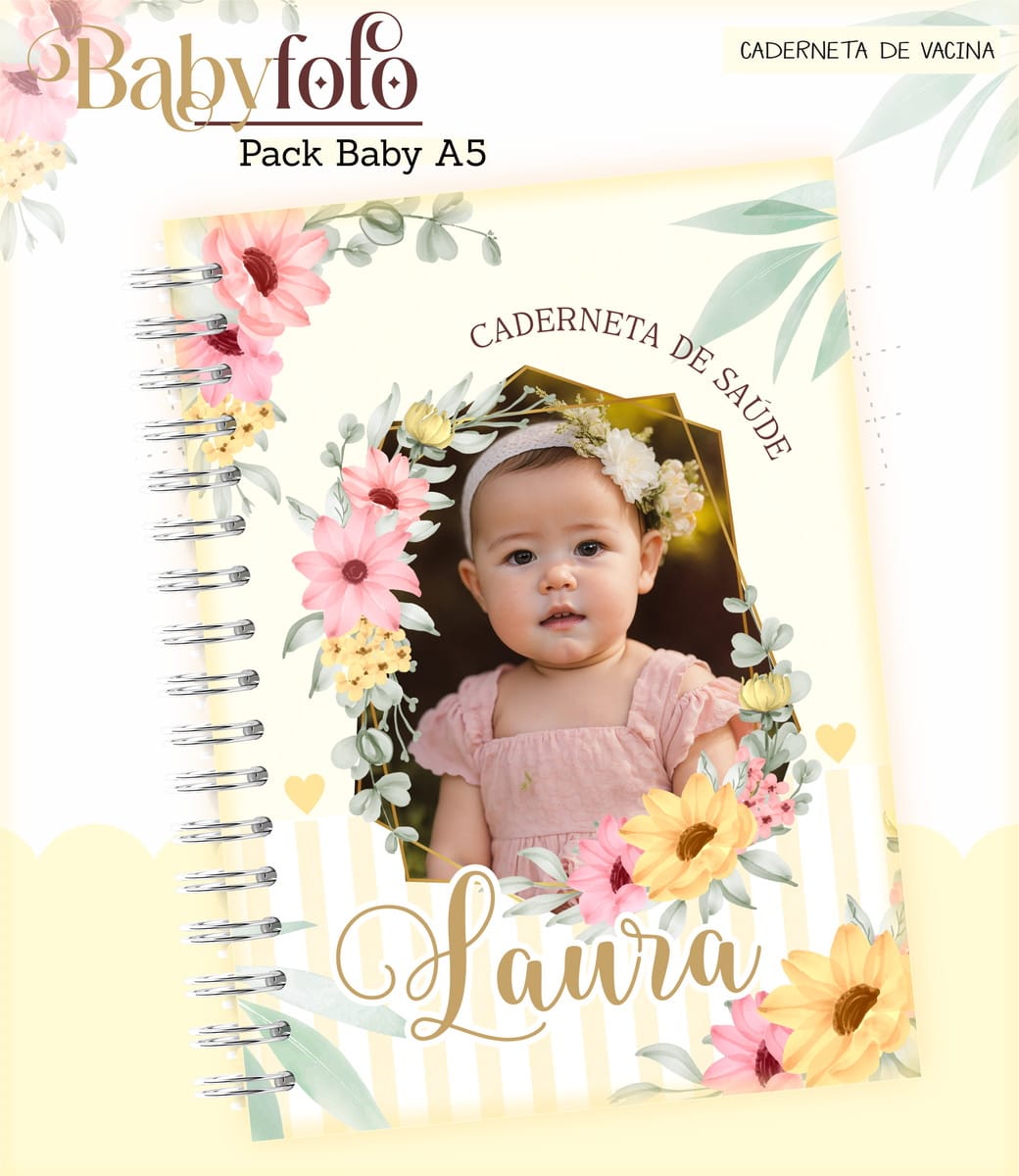 Kit Encadernação Baby Menina com Tema Floral para Imprimir 4 Kit Encadernação Baby Menina com Tema Floral para Imprimir - Imagem 4