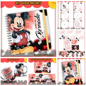 Kit Encadernação Infantil Mickey - Arquivo Digital