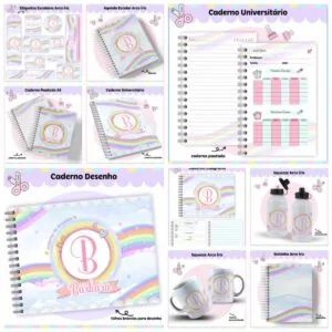 Kit Escolar Arco Íris - Arquivo Digital 7 Kit Escolar Arco Íris - Arquivo Digital