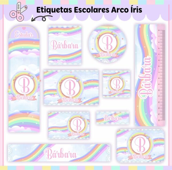 Kit Escolar Arco Íris - Arquivo Digital