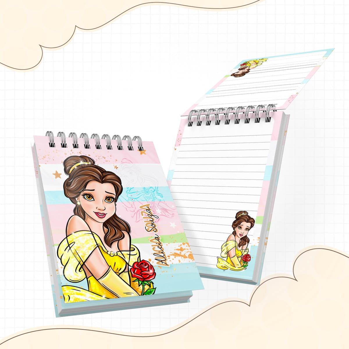 Kit escolar digital Bela e a Fera com nome personalizável 4 Kit escolar digital Bela e a Fera com nome personalizável - Imagem 4