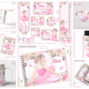 kit escolar digital bailarina completo para personalizar