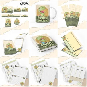 Kit Escolar Dinossauro Digital para Personalizar 6 kit escolar dinossauro arquivo digital