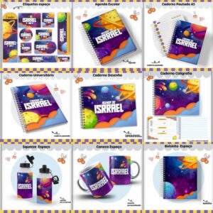 kit escolar espaco arquivo digital caderno escolar