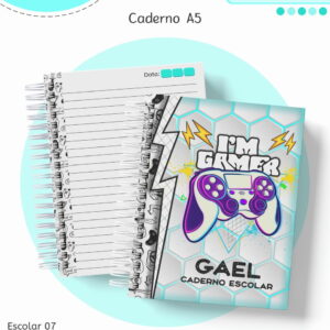 Kit Escolar Gamer para Sublimação e Scrapbooking 14 kit escolar gamer arquivo digital 1