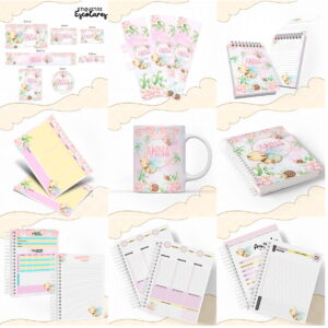 Kit Escolar Digital Jardim Encantado para Personalizar 15 kit escolar jardim arquivo digital